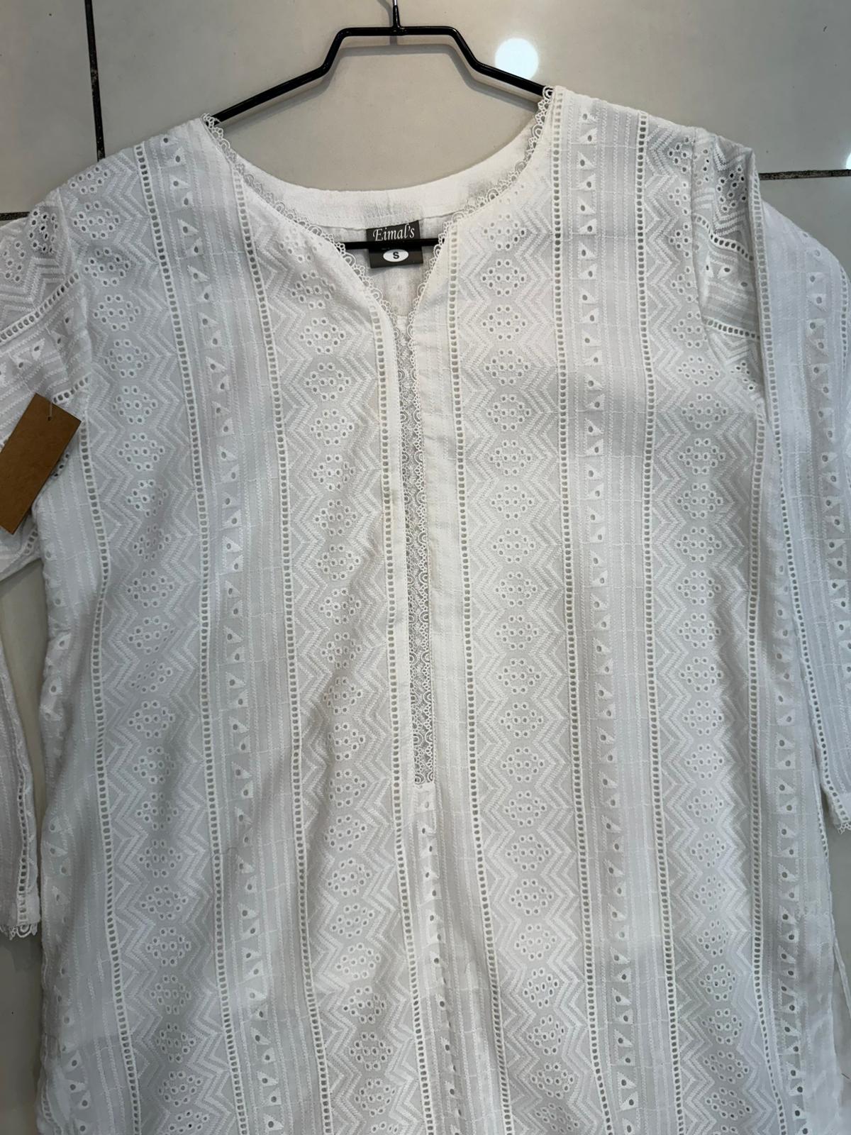 White Chikankari 1 pc Kurta