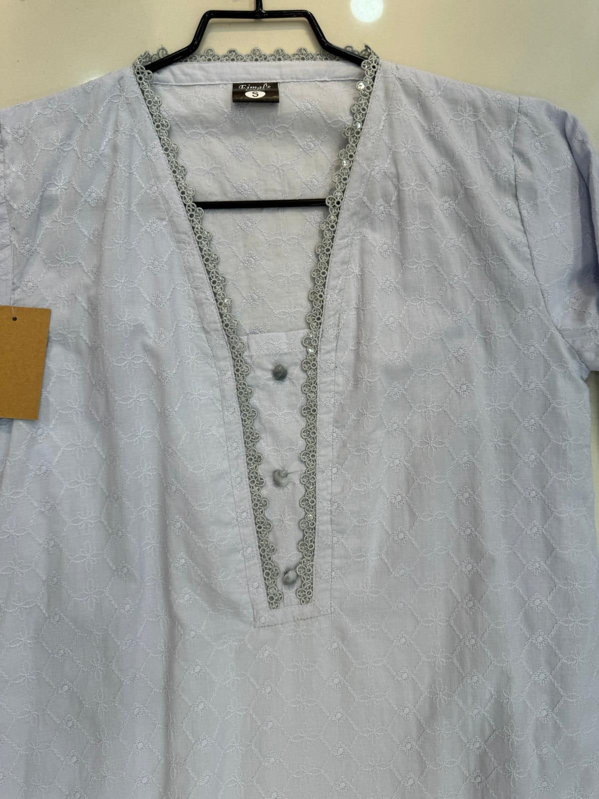 White Thread Work 1 Pc Outfit