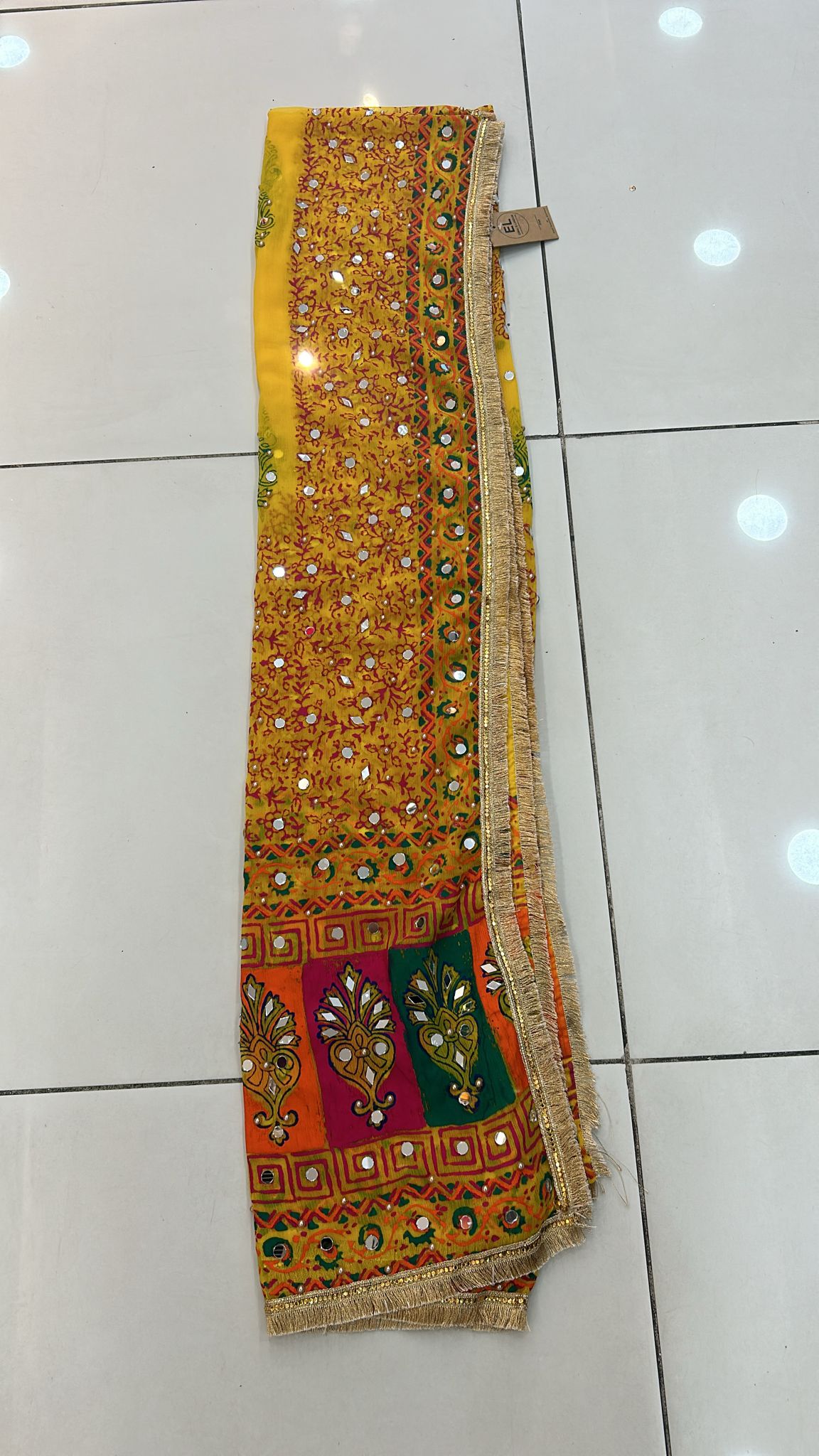 Mirror work and Bead Work with Multi Color Printing