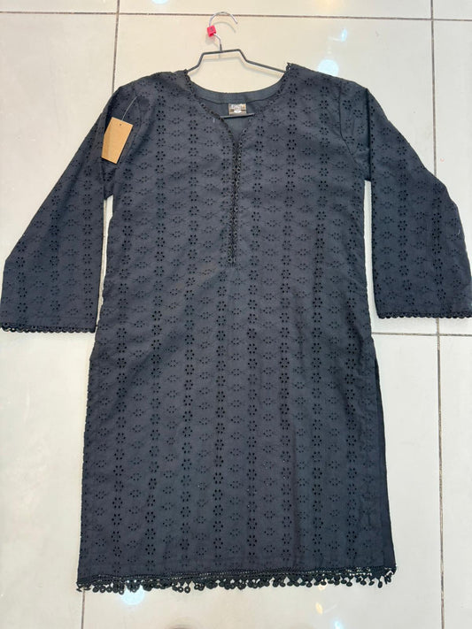 Black 1 Pc Chikankari Kurta