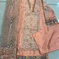 Mariam's Original Peach 3 Pc Formal Wear with Embellished Bead Work and Thread Work