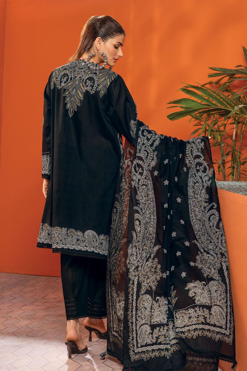 Khaadi Original Black and White 3 PC Printed Lawn Outfit