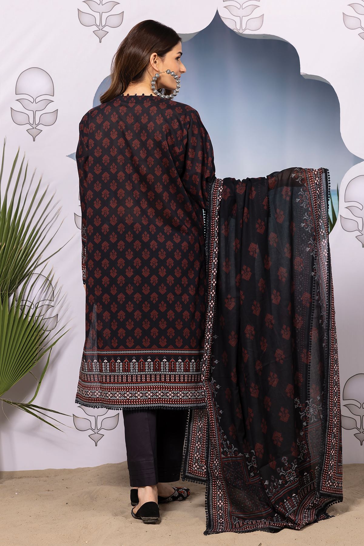 Khaadi Original Black 3 Pc Printed Lawn Casual Wear