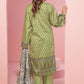 Khaadi Original Olive Green 3 Pc Printed Lawn Casual Wear