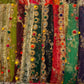 Multi Color Pomp Pomp Mehndi Net Dupatta - ELMWDP002