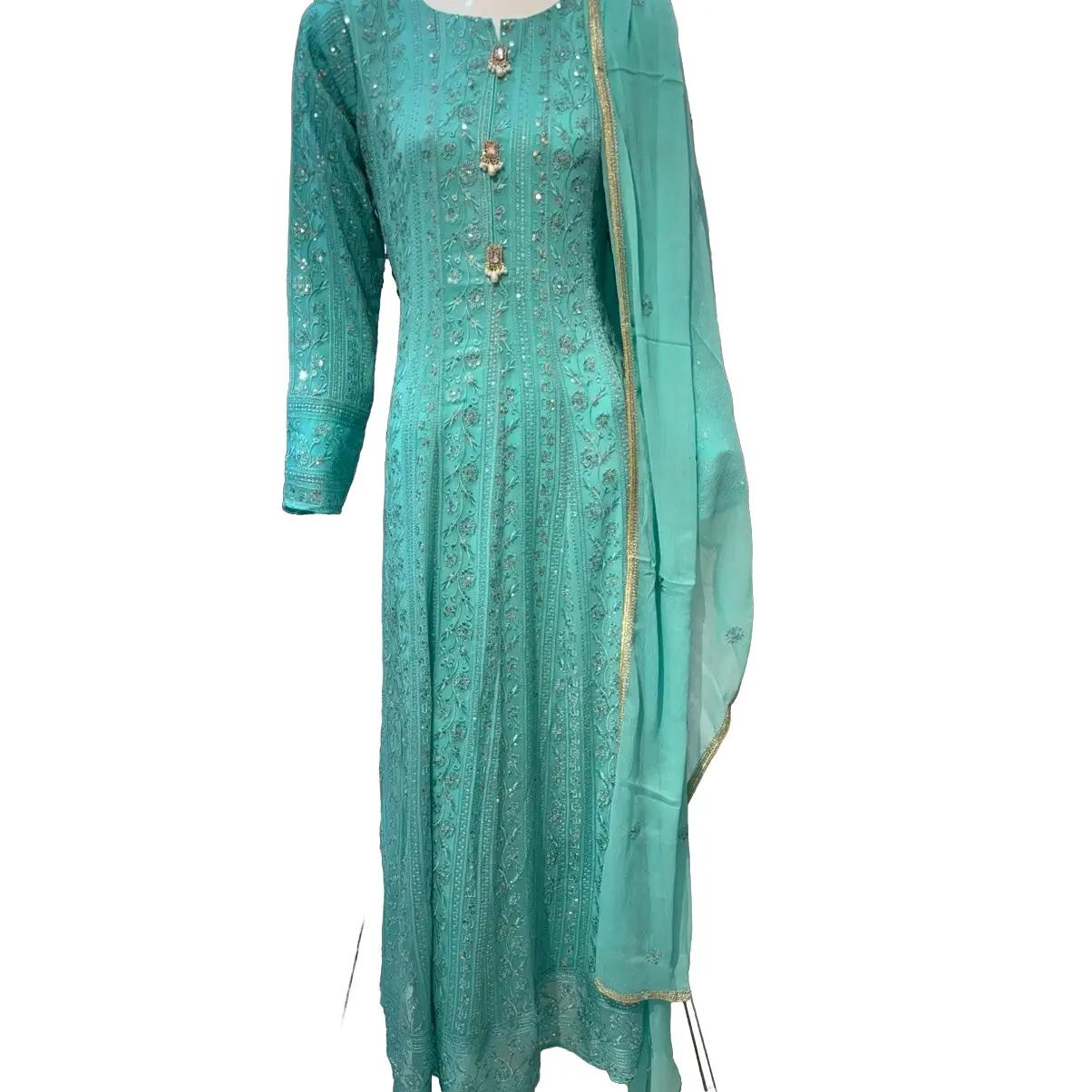 Aqua Green Maxi Dress - Long Length Women's Dress for Casual Wear