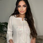 White Kurta with Sequence Work on Neckline with Pockets - 1 PC - ELRR068