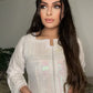 White Kurta with Sequence Work on Neckline with Pockets - 1 PC - ELRR068