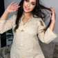 Beige Chikankari Kurta - 1 PC - ELRR070