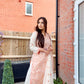 White Sharara with Peach Work All Over - Formal Wear - ELRR025