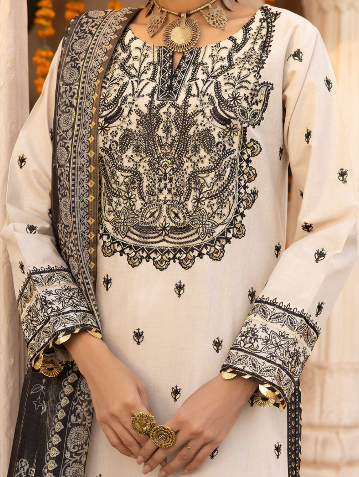 Casuallite White Pakistani original designer Outfit - ELCL004