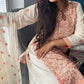 White Sharara with Peach Work All Over - Formal Wear - ELRR025