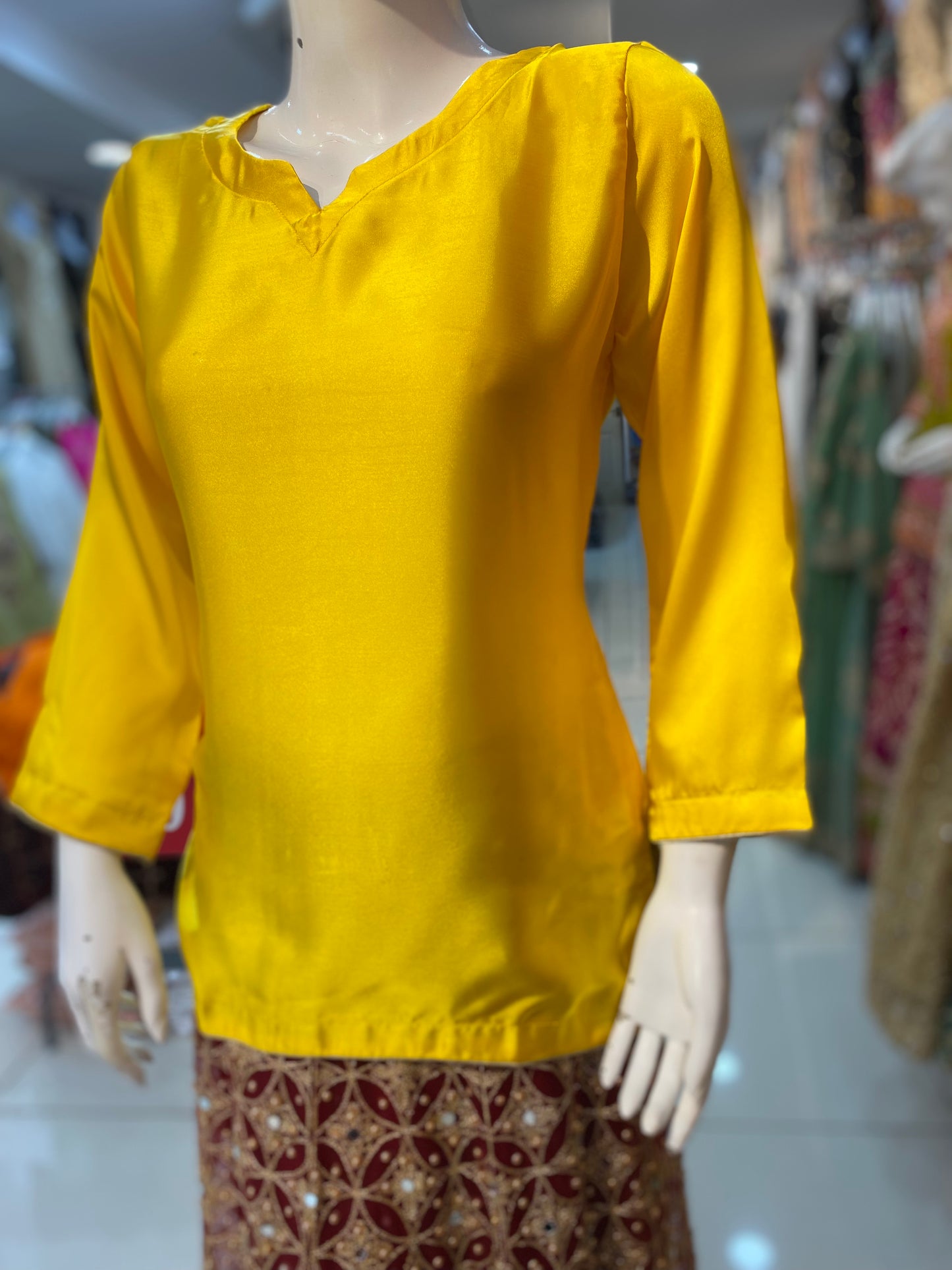 Plain Silk Kurtis in Various Colors - ELMWPS001