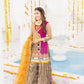 Khuda Baksh Multi Color Mehndi Wear with Sharara- 3 Pc - ELKB002