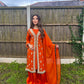 Burnt Orange Jacket Style Sharara Outfit- ELRR036
