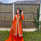 Burnt Orange Jacket Style Sharara Outfit- ELRR036
