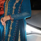 Dark Turquoise Formal Wear with Golden Trouser - 3 PC - ELRR051