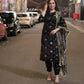 Black Satin Silk with Heavy Dupatta - 3 Pc - ELRR022