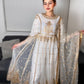 White and Golden Long Maxi Dress - ELRR030