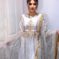 White and Golden Long Maxi Dress - ELRR030
