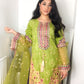 Lime Green Shirt with Purple Afghani Trouser - 3 PC - ELRR050