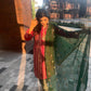 Hot Pink Formal Wear with Banarsi Green Trouser - 3 Pc - ELRR053