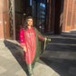 Hot Pink Formal Wear with Banarsi Green Trouser - 3 Pc - ELRR053