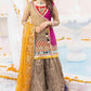 Khuda Baksh Multi Color Mehndi Wear with Sharara- 3 Pc - ELKB002