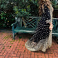 Black Tail Maxi with Golden Bead Work - 3 PC - ELRR065