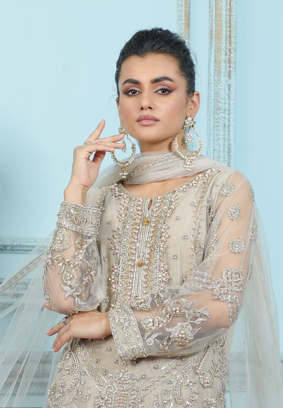ShaPosh Beige Gharara Outfit - ELSP006