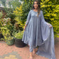 Grey Long Maxi Dress - ELRR032