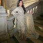 Mariam's Original Cream 3 pc Formal Wear with Highly Embellished Bead Work and Thread Work