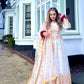 White and Golden Long Maxi Dress - ELRR030