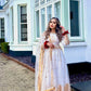 White and Golden Long Maxi Dress - ELRR030