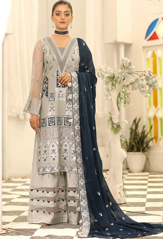 Light Blue Luxury Embroidered Collection- ELRR064